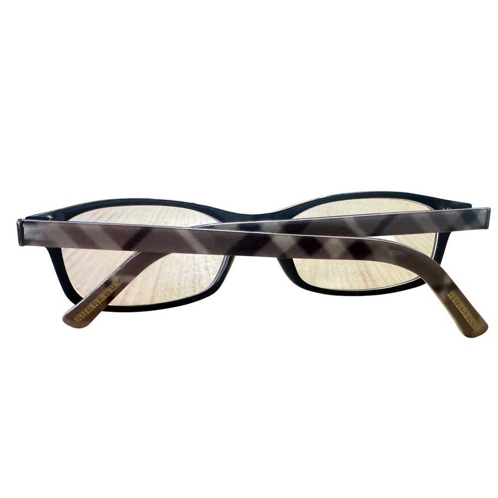 Burberry B 2087 3240 Black Smoked Check Rectangular Eyeglasses Frames Italy52-16